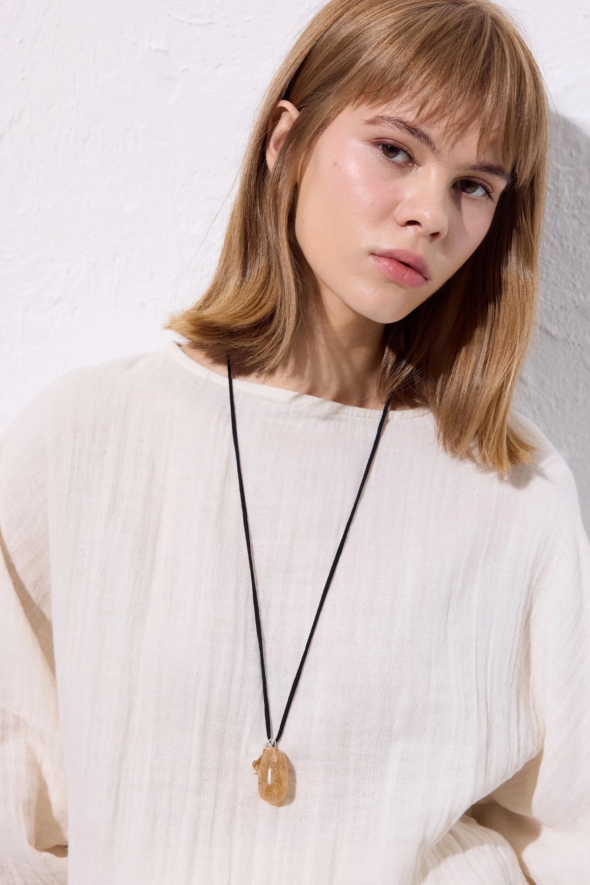 Muslin Gathered Dress Ecru