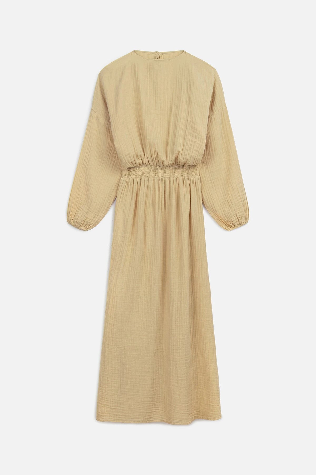 Muslin Gathered Dress Butter Yellow