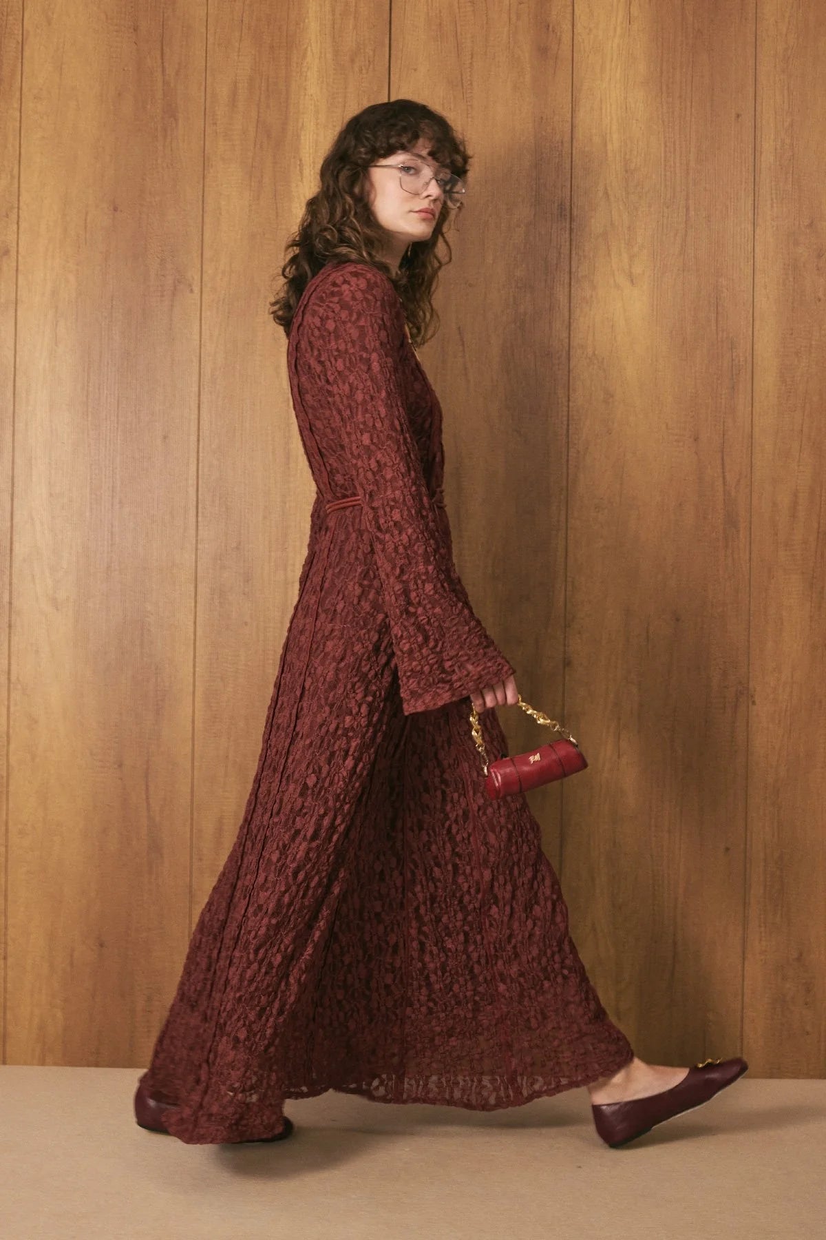 Premium Lace Dress - Burgundy