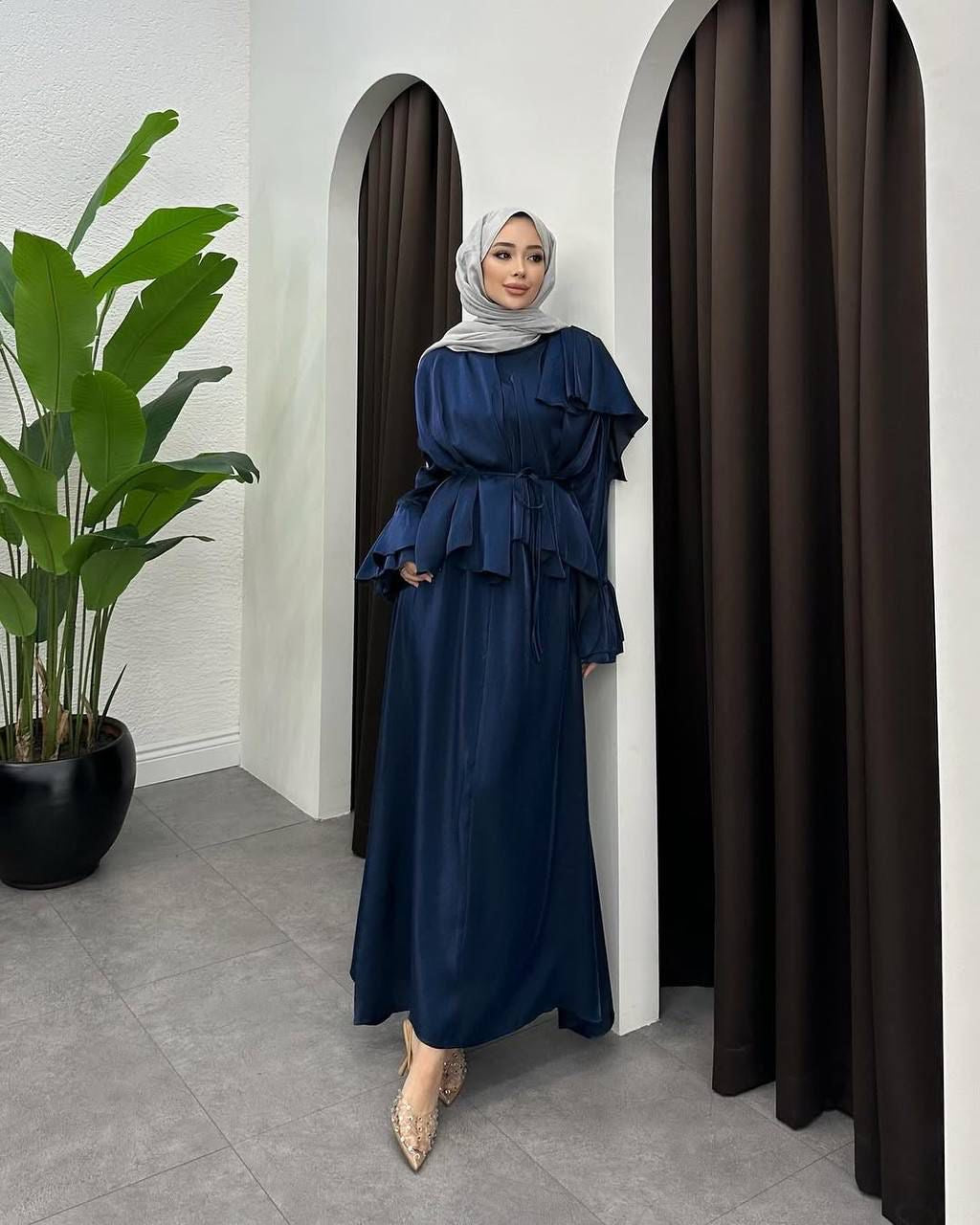 Panel Detail Night Dress Navy