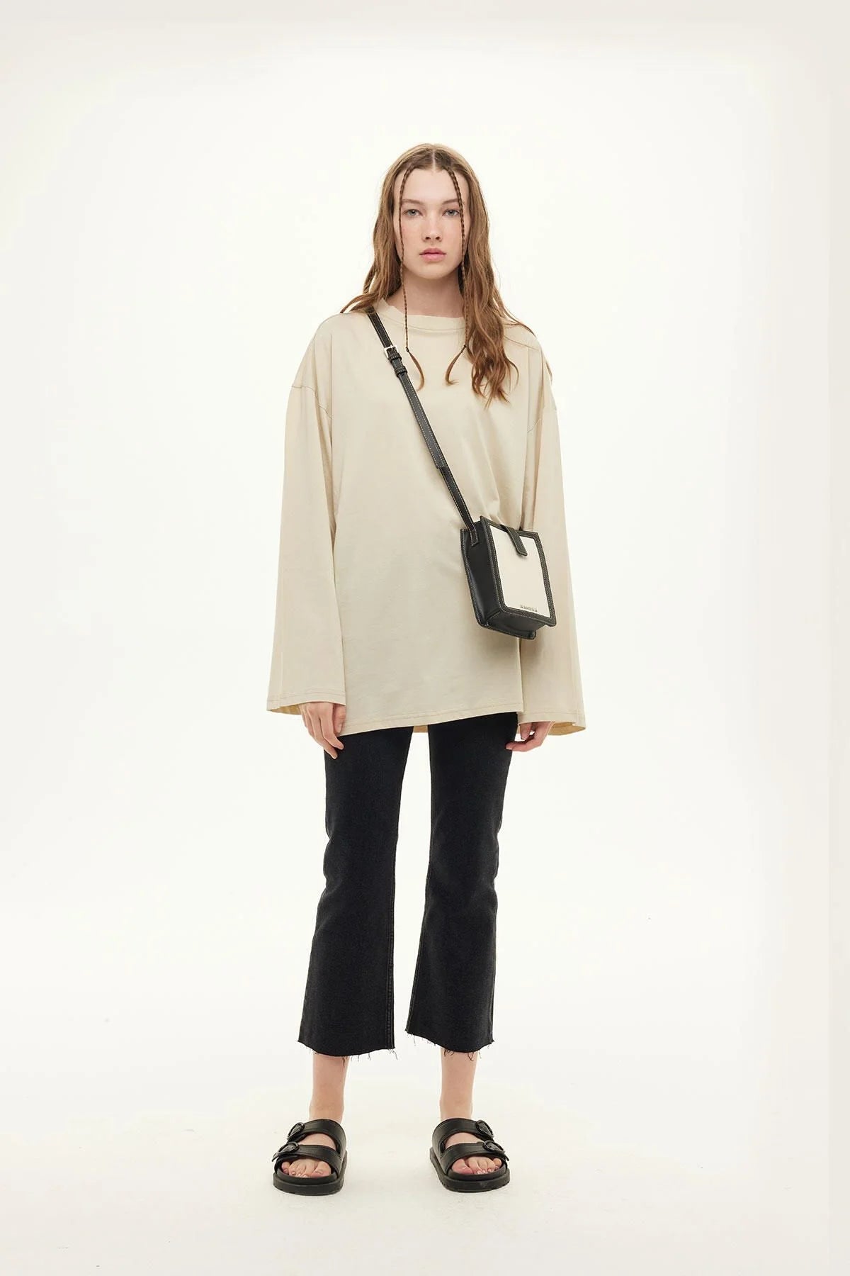 Oversize Long Sleeve Sweatshirt Beige