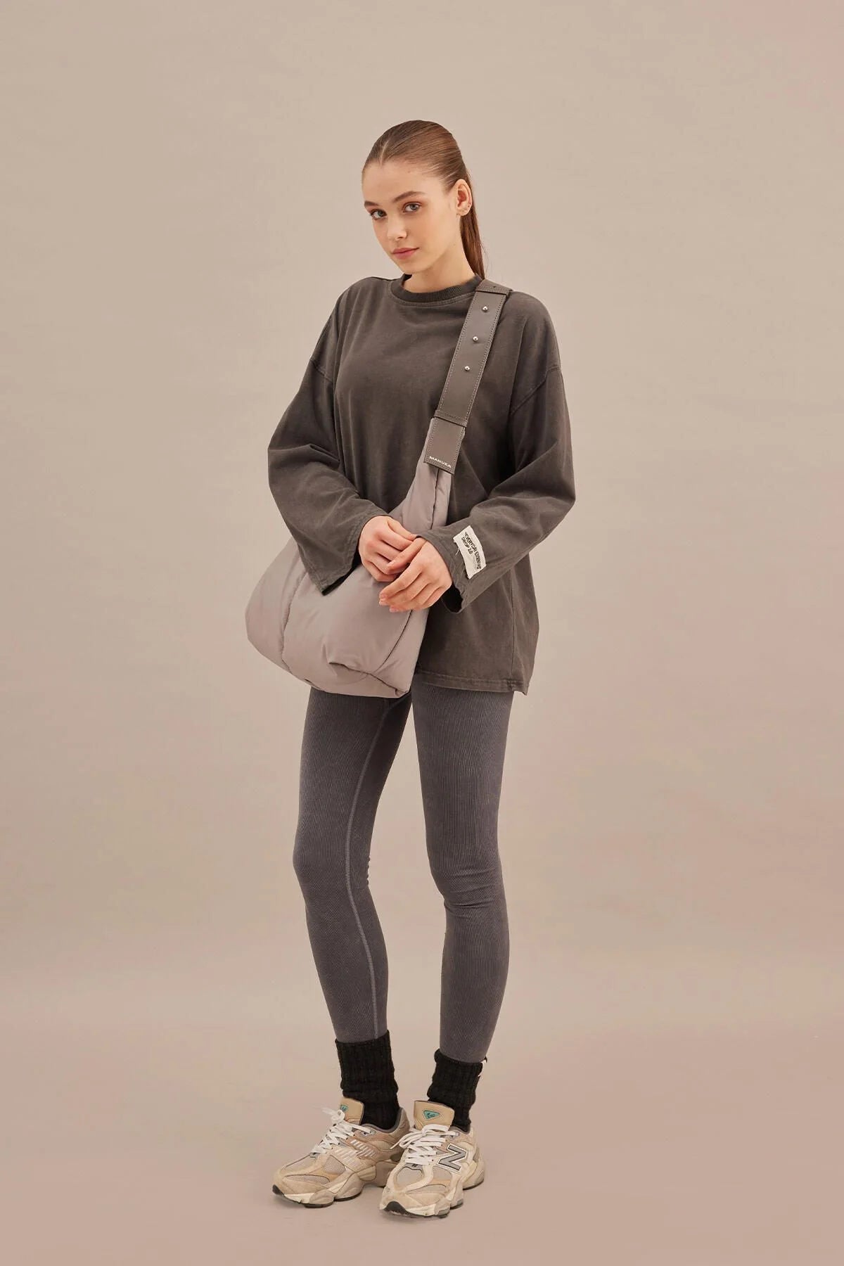 Faded Effect Oversize Sweatshirt Anthracite