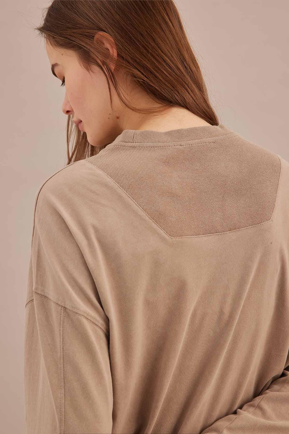 Faded Effect Oversize Sweatshirt Stone