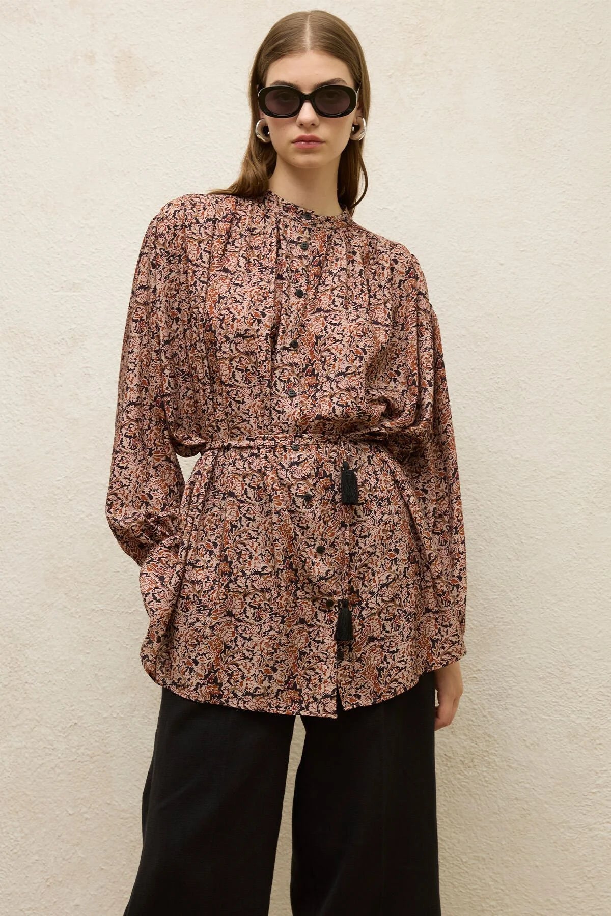 Viscose Patterned Tunic Rosso