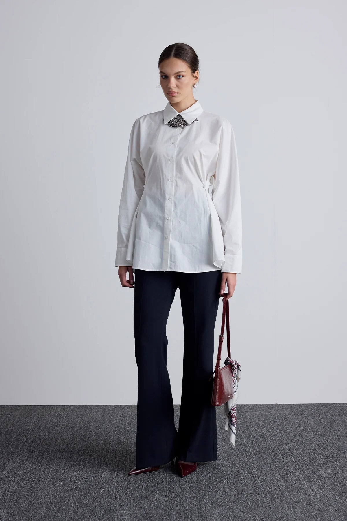 Adjustable Waist Shirt White