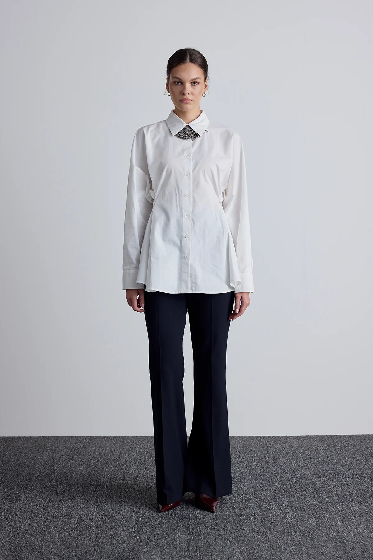 Adjustable Waist Shirt White