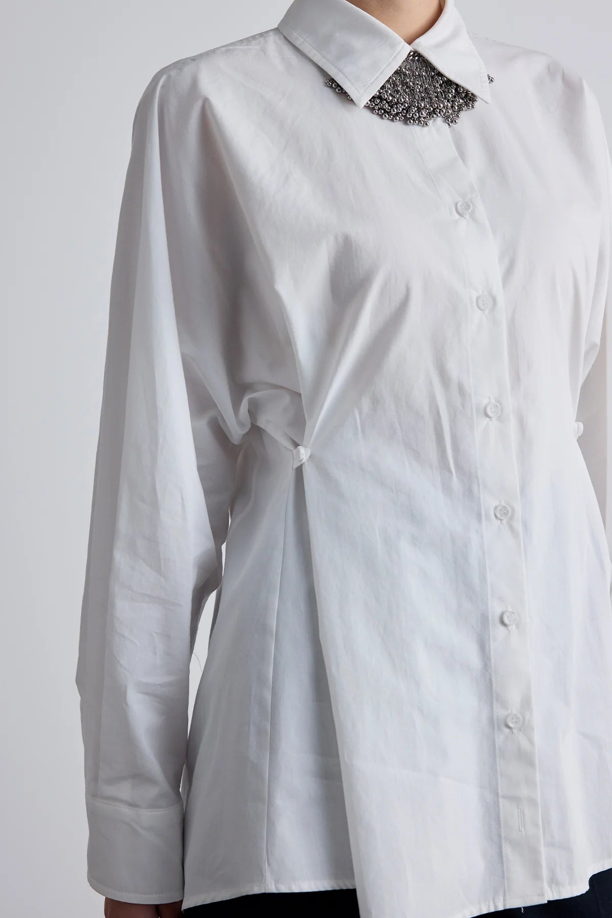 Adjustable Waist Shirt White