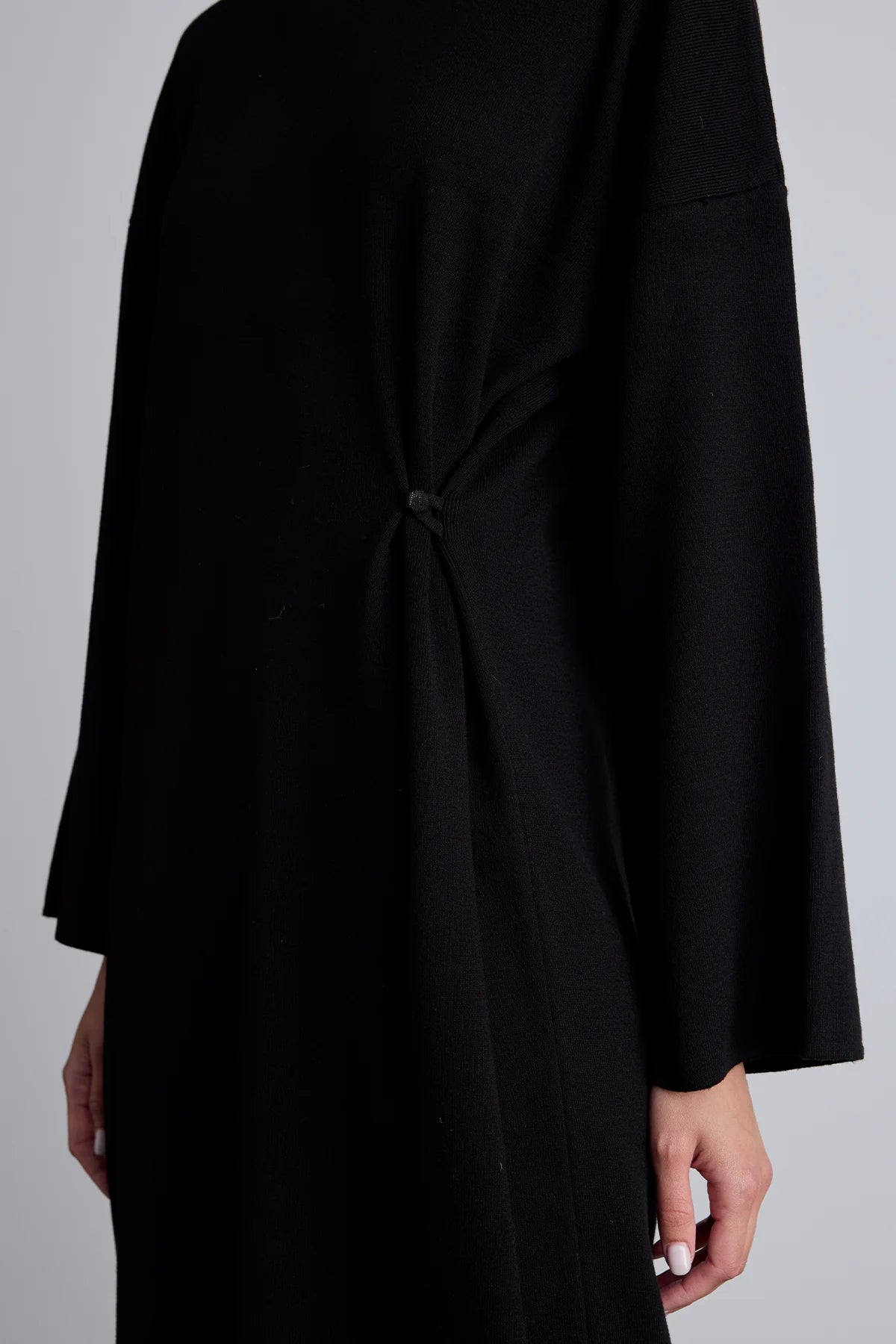 Tie Knit Dress Black