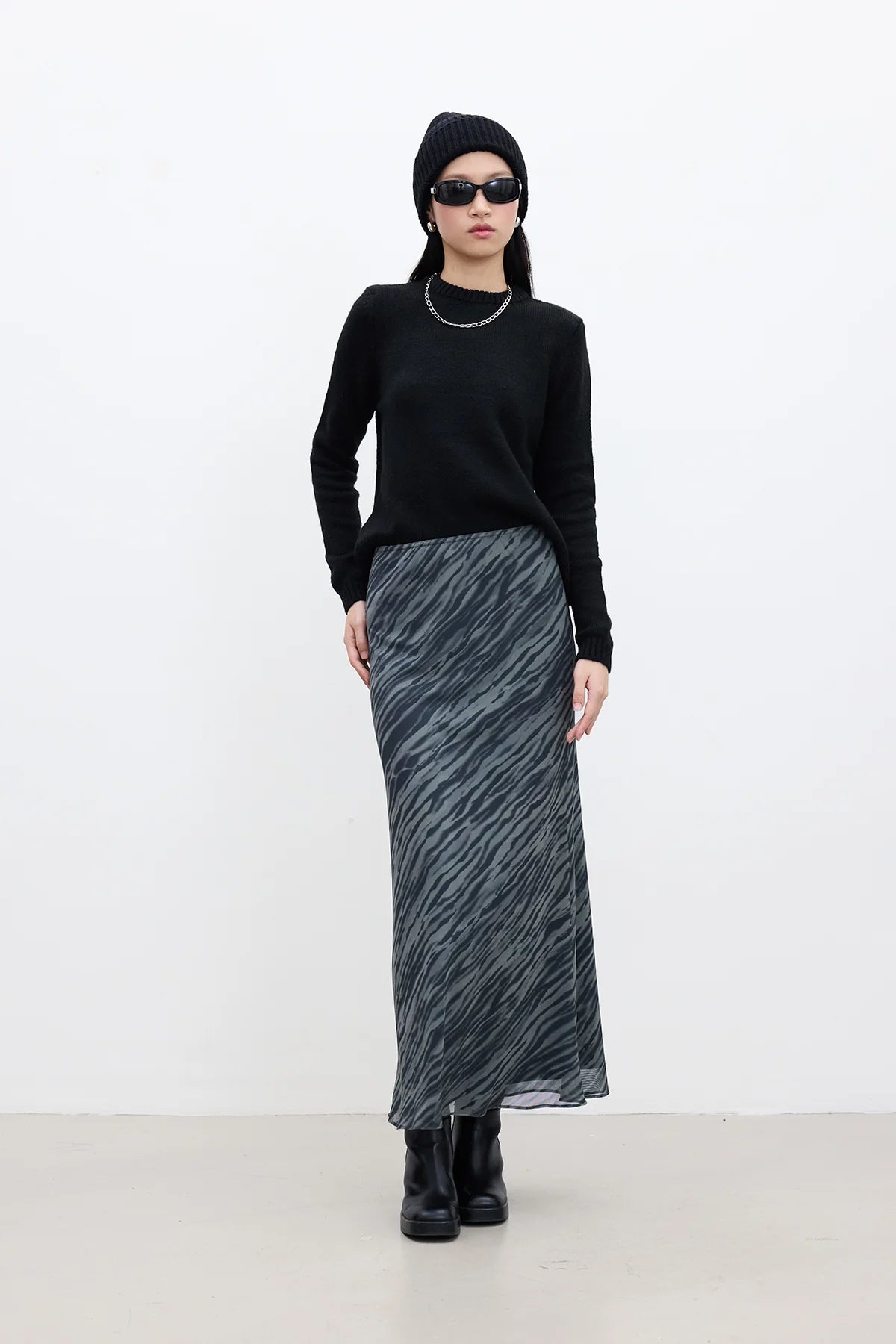 Patterned Tulle Skirt Wave