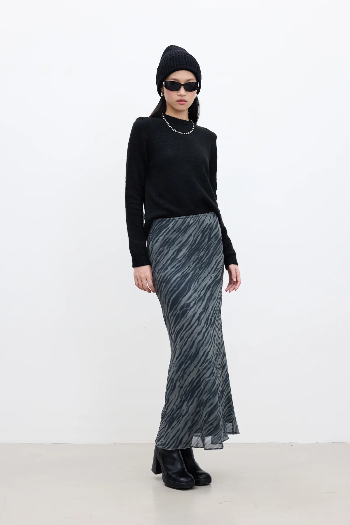 Patterned Tulle Skirt Wave