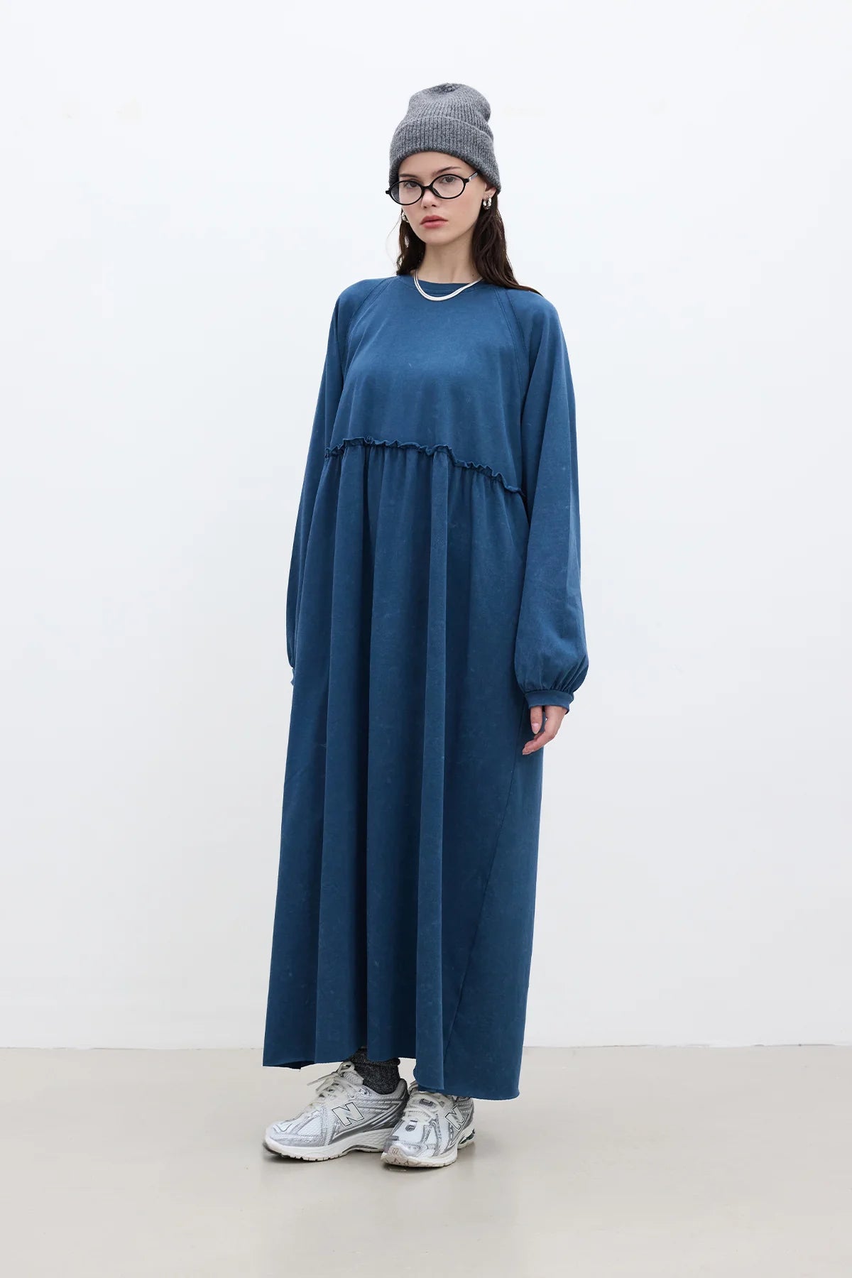 Oversized Ruched Dress Indigo