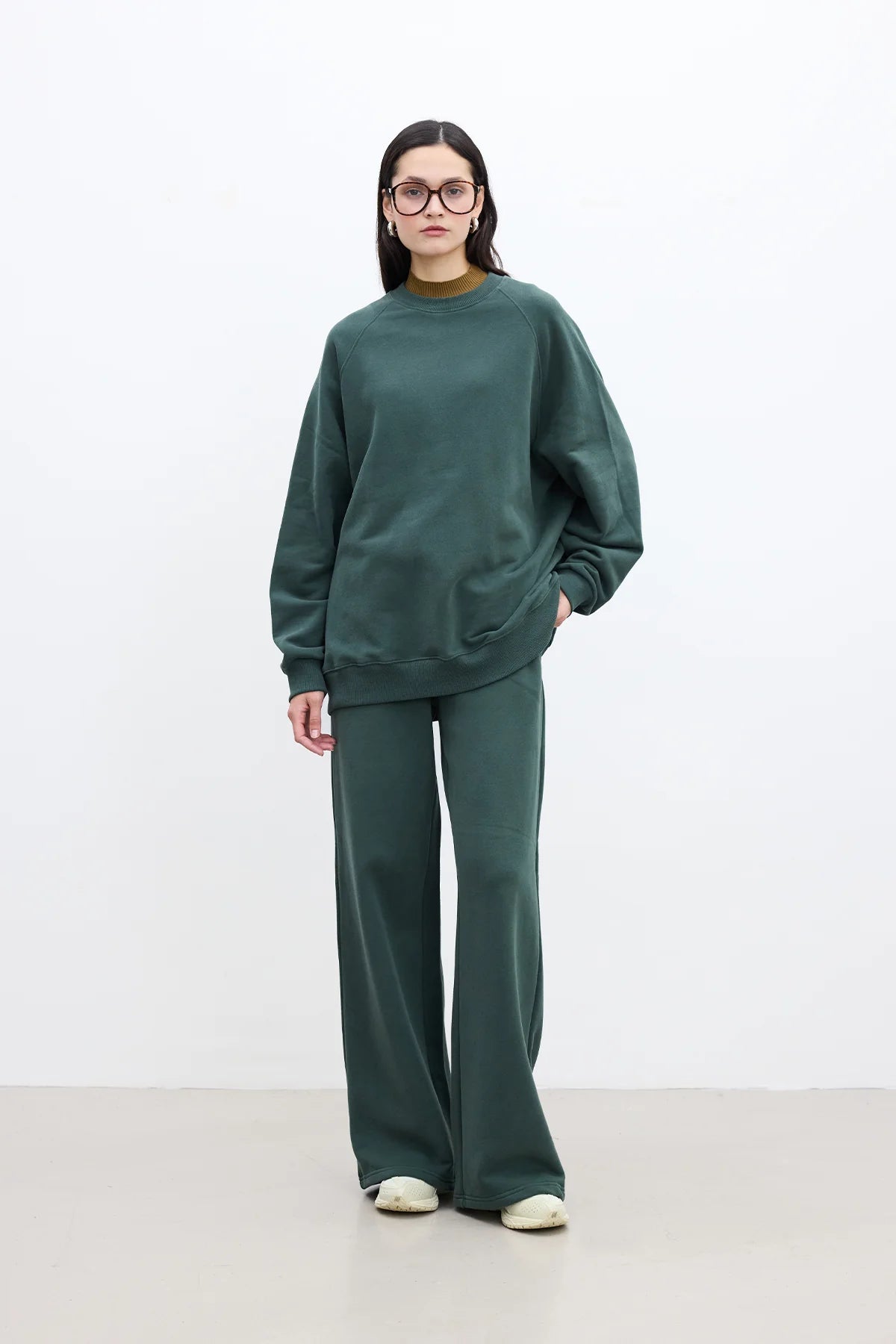 Oversized Basic Sweatshirt Green