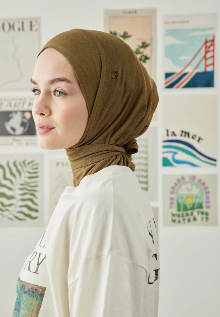 Athletic Hijab Khaki Green