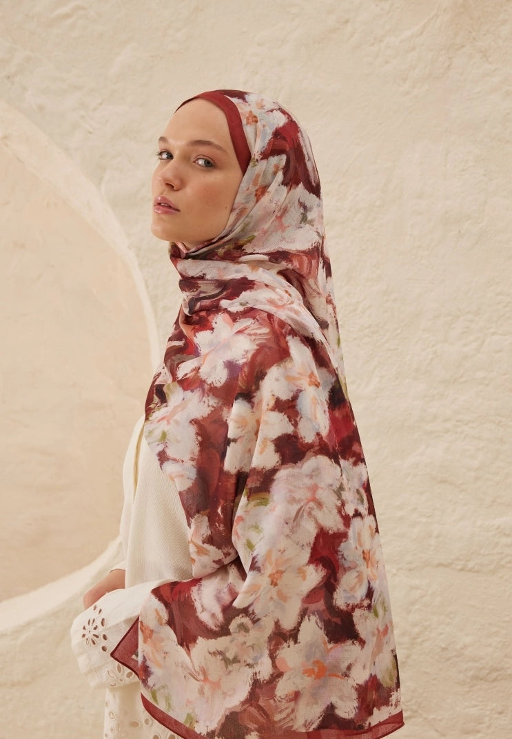 Dora Viscose Scarf Burgundy