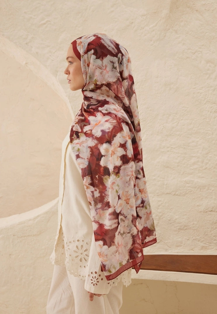 Dora Viscose Scarf Burgundy
