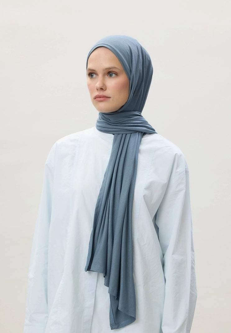 Jersey Cotton Hijab Indigo