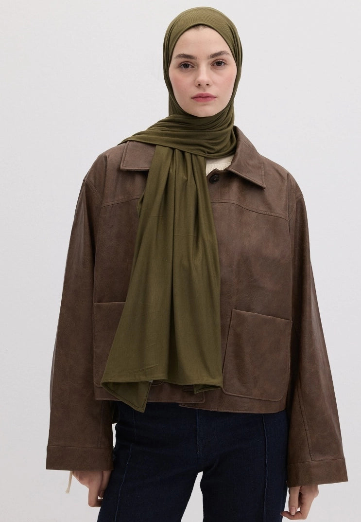 Bamboo Jersey Scarf Army Green
