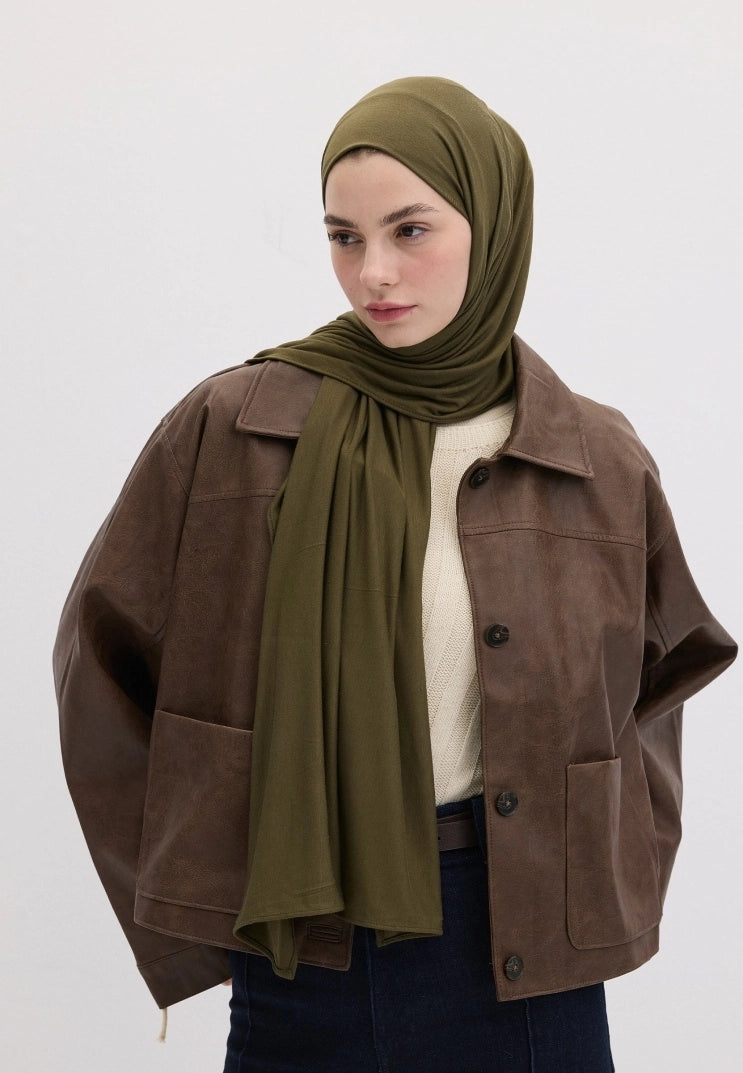 Bamboo Jersey Scarf Army Green