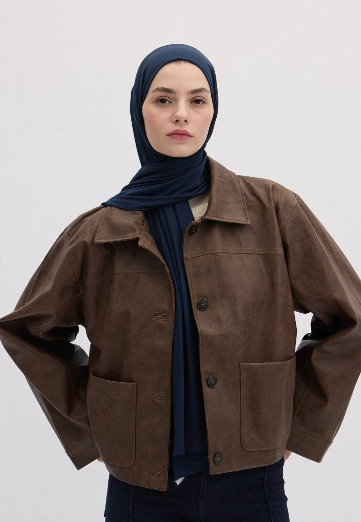 Bamboo Jersey Scarf Dark Blue