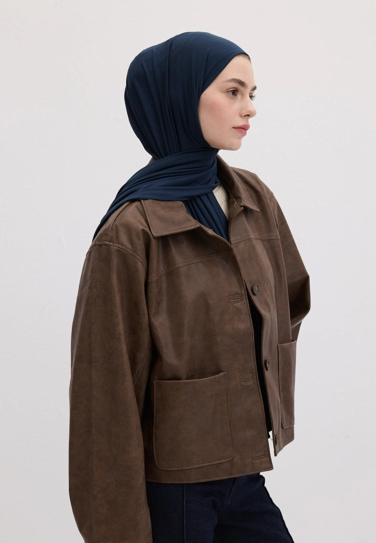 Bamboo Jersey Scarf Dark Blue