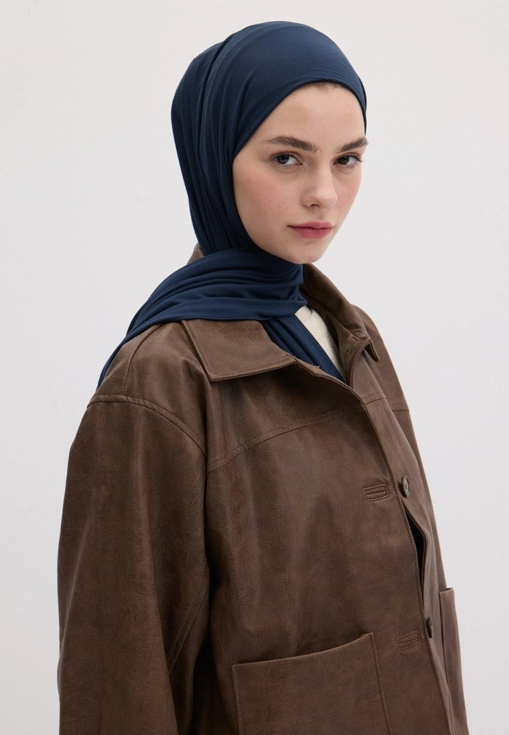 Bamboo Jersey Scarf Dark Blue