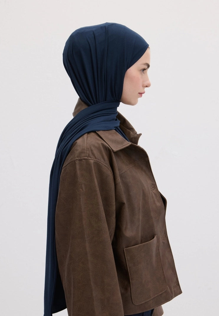 Bamboo Jersey Scarf Dark Blue