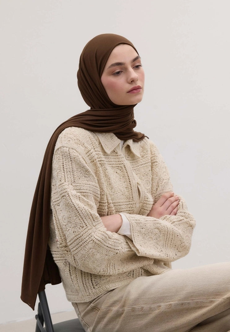Bamboo Jersey Scarf Warm Coffee