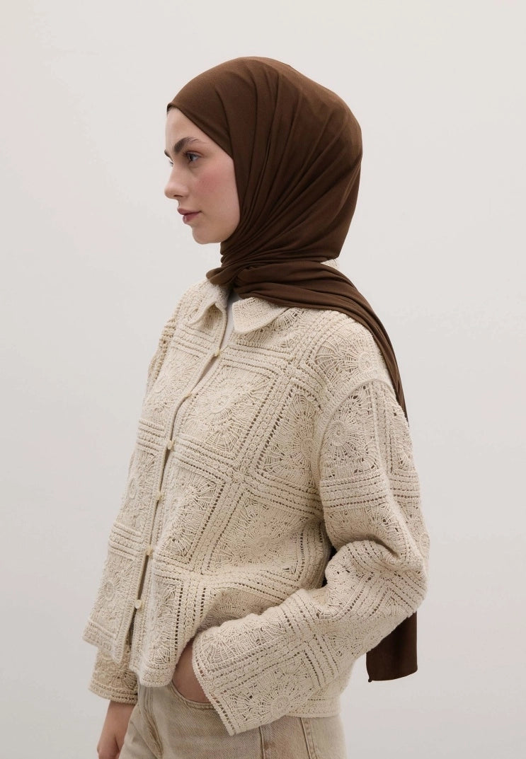 Bamboo Jersey Scarf Warm Coffee