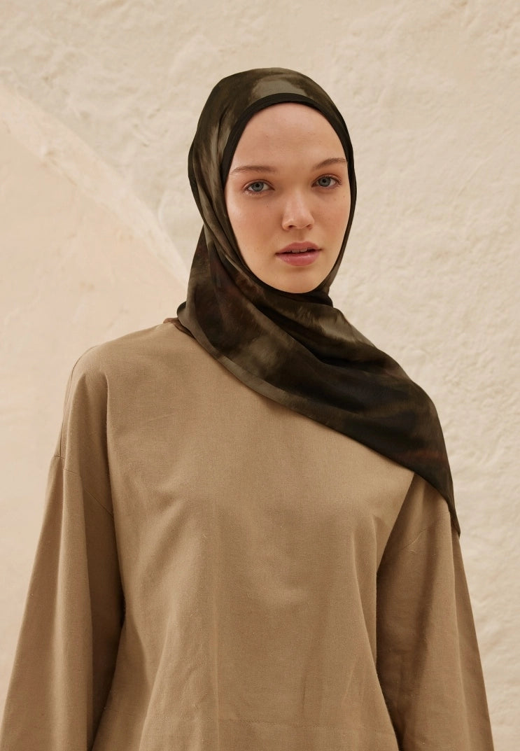 Batik Viscose Scarf Coffee