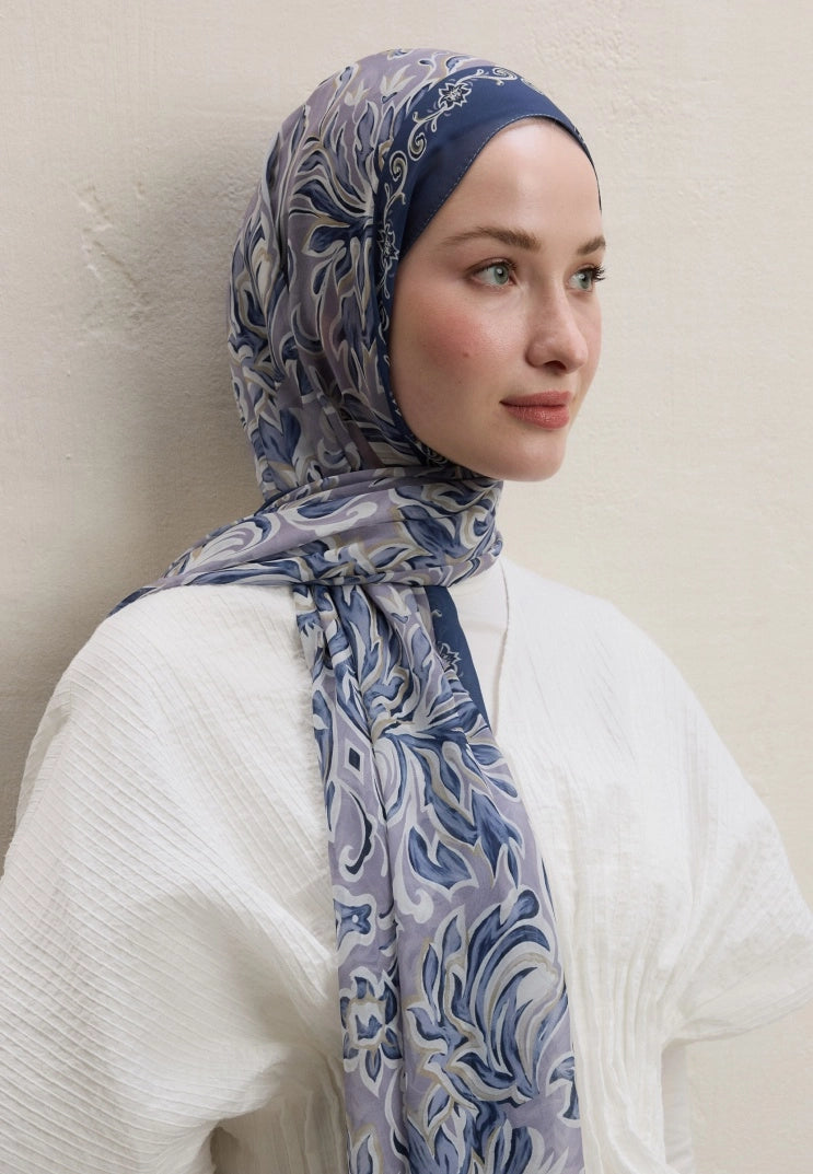 Laura Silk Crepe Scarf Lavender