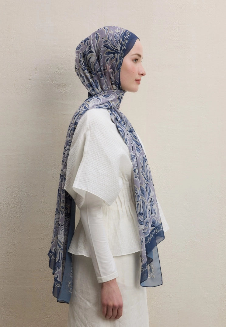 Laura Silk Crepe Scarf Lavender