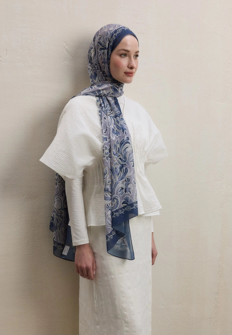 Laura Silk Crepe Scarf Lavender