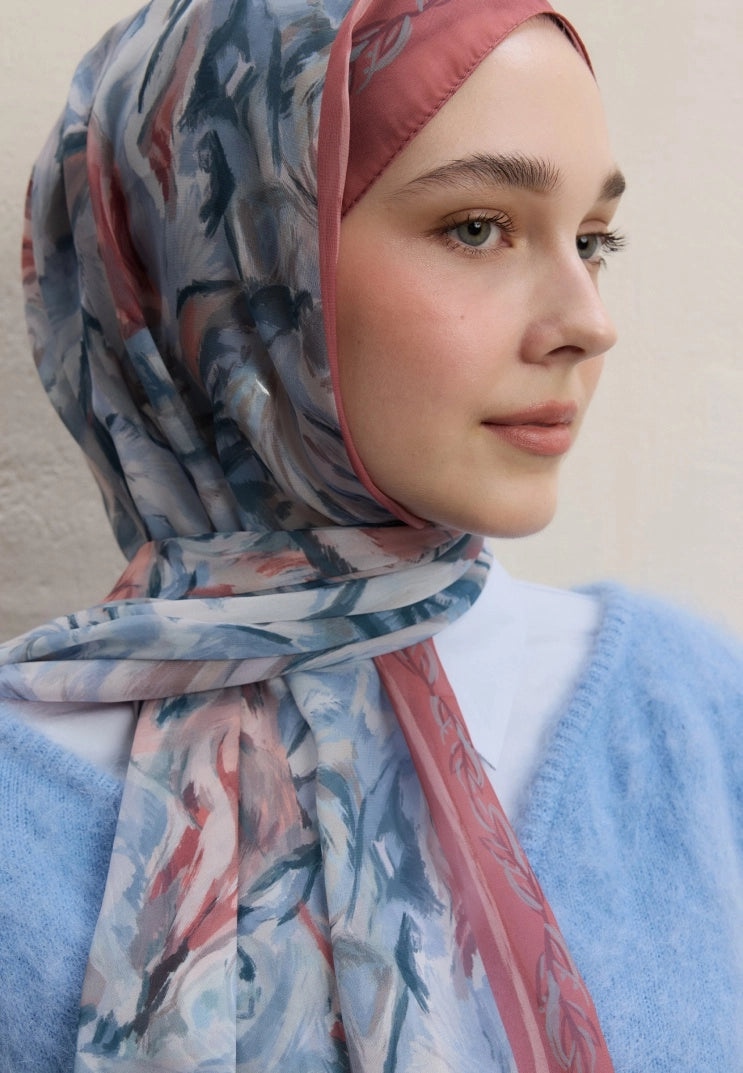 Margot Silk Crepe Scarf Salmon