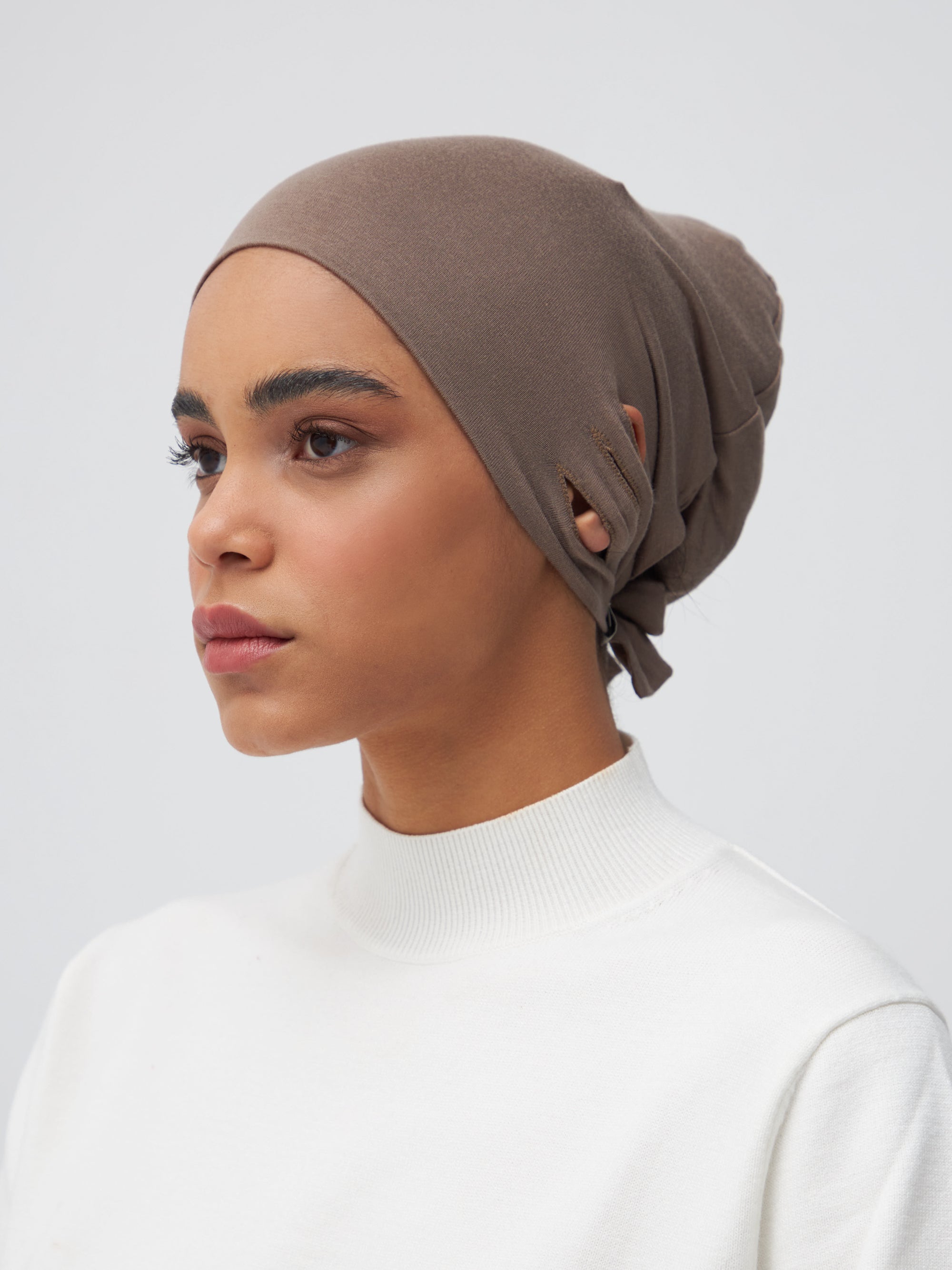 Slit Tie Back Underscarf Desert Taupe