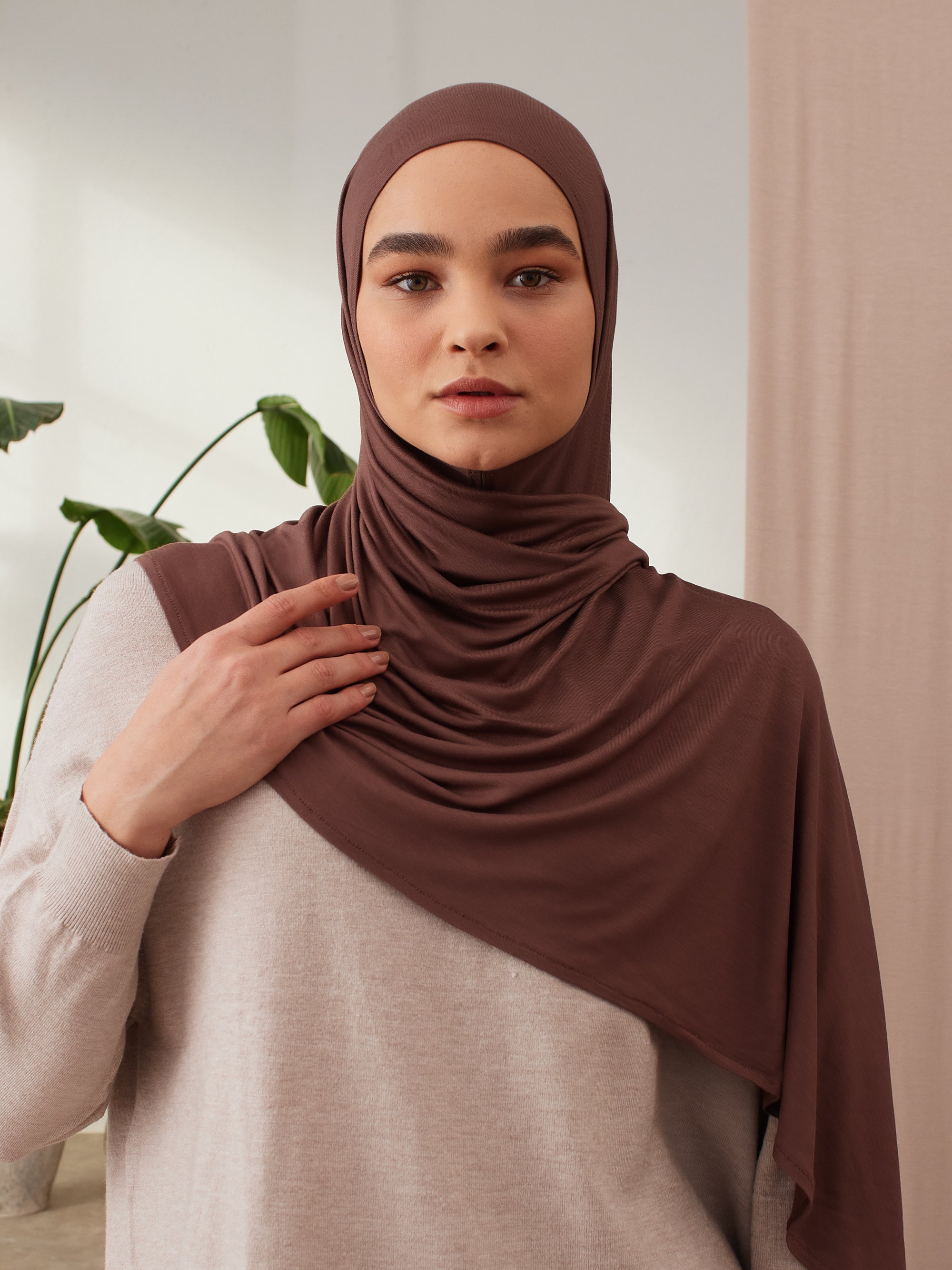 Instant Premium Jersey Hijab Cappucino