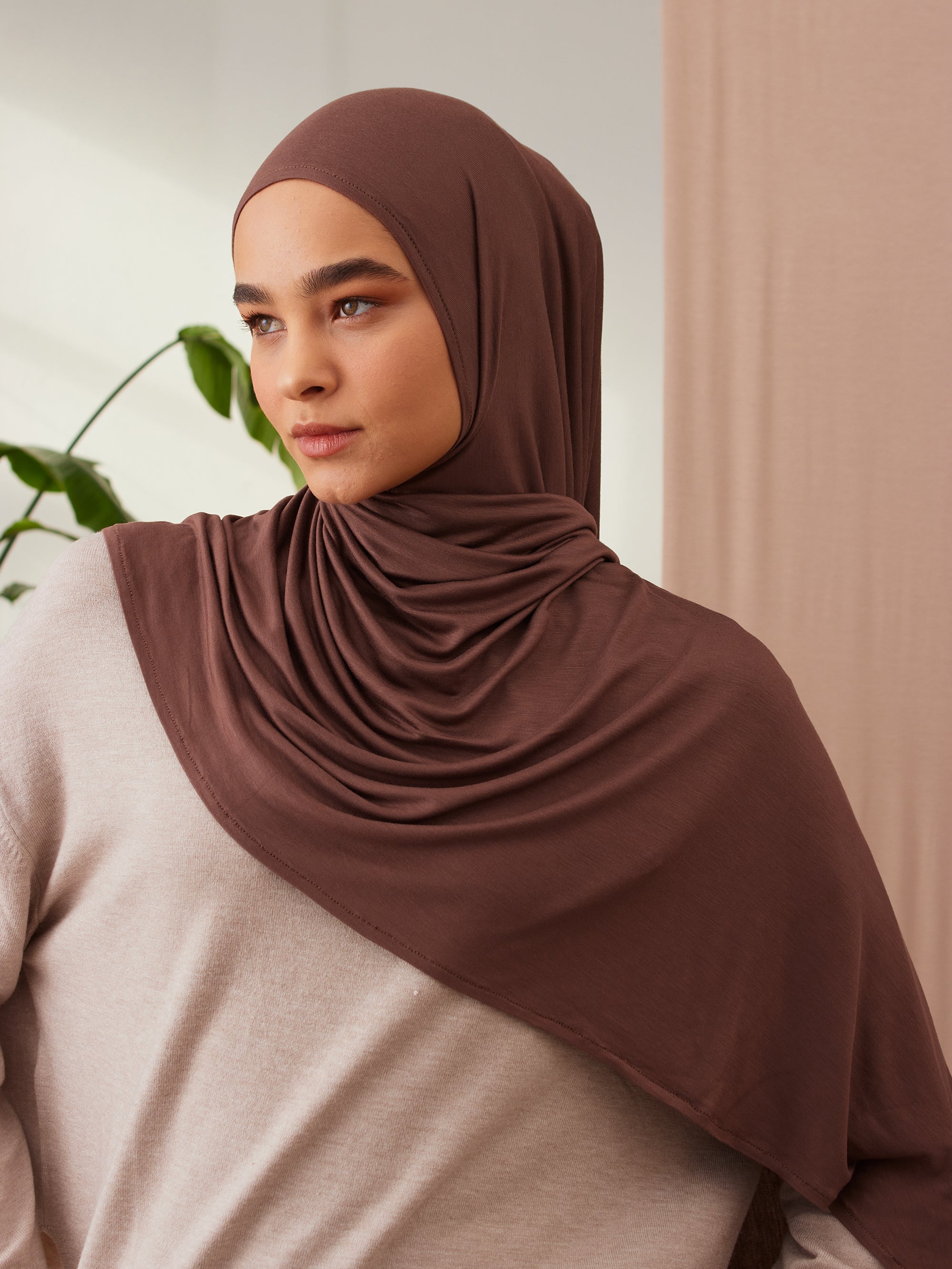 Instant Premium Jersey Hijab Cappucino