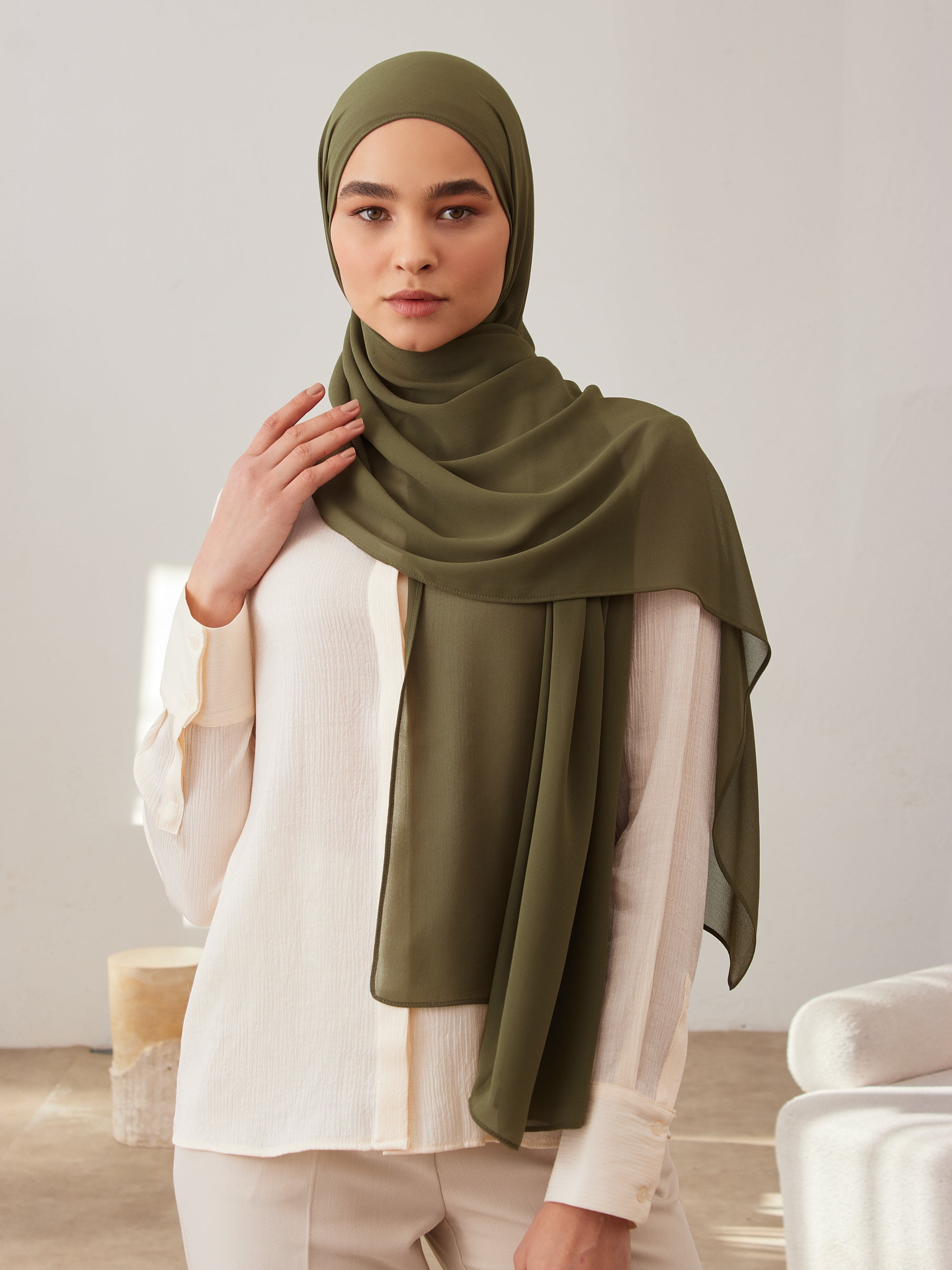 Deluxe Chiffon Hijab Olive