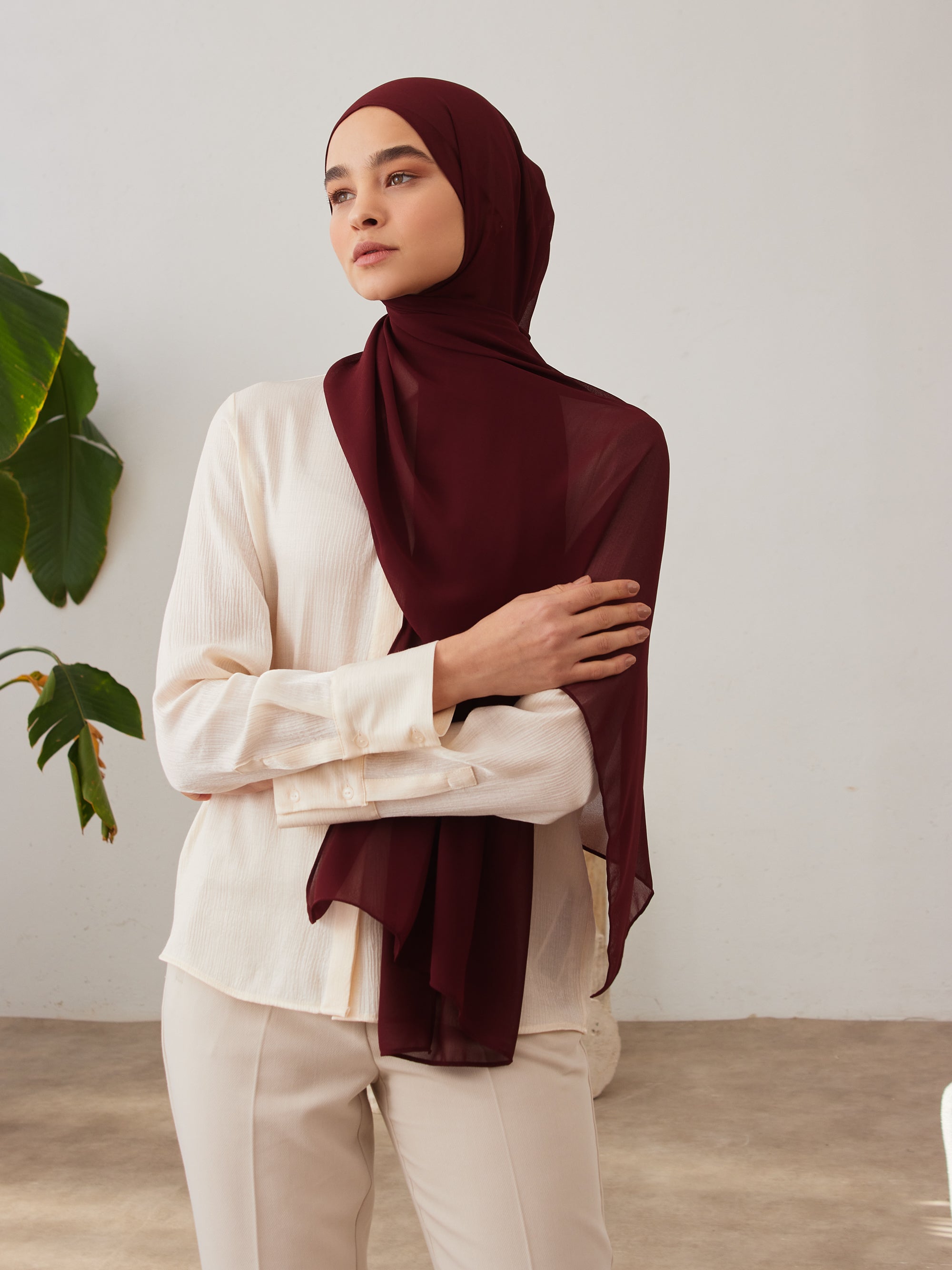 Deluxe Chiffon Hijab Maroon