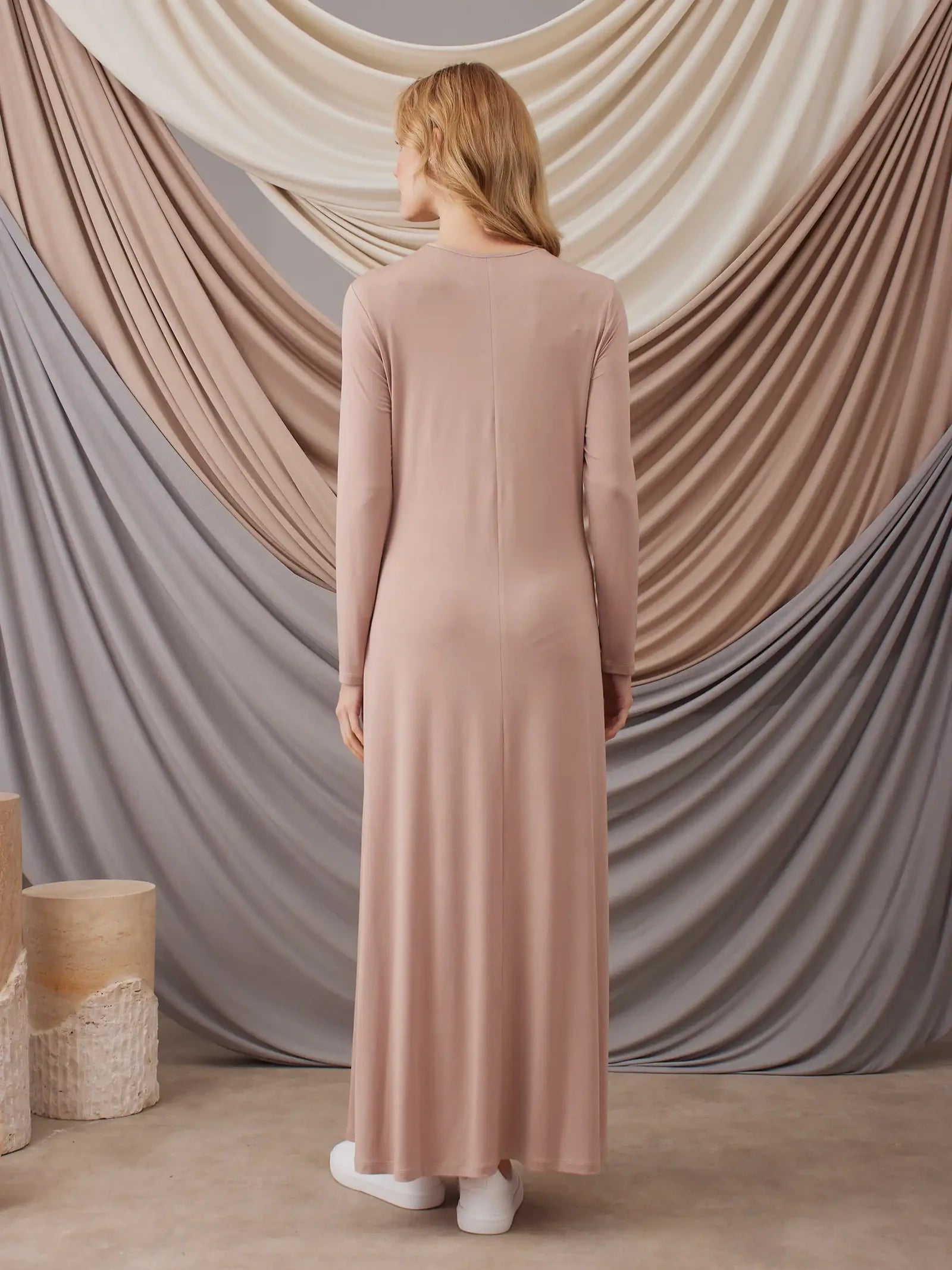 Long Sleeve Dress Layer Nude