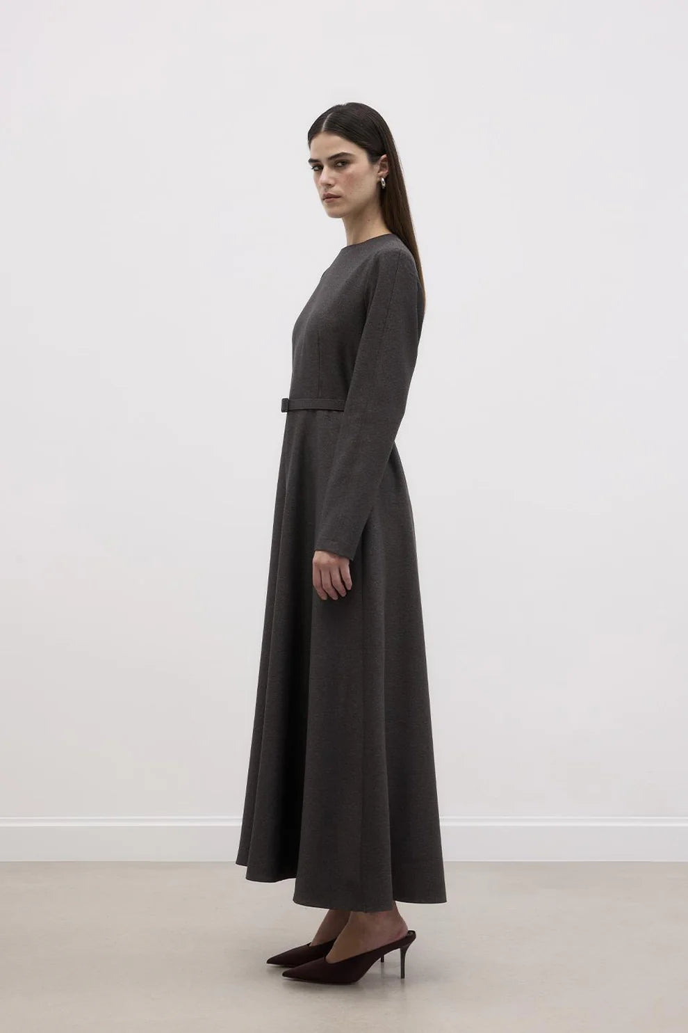 Arched Long Bell Dress Anthracite