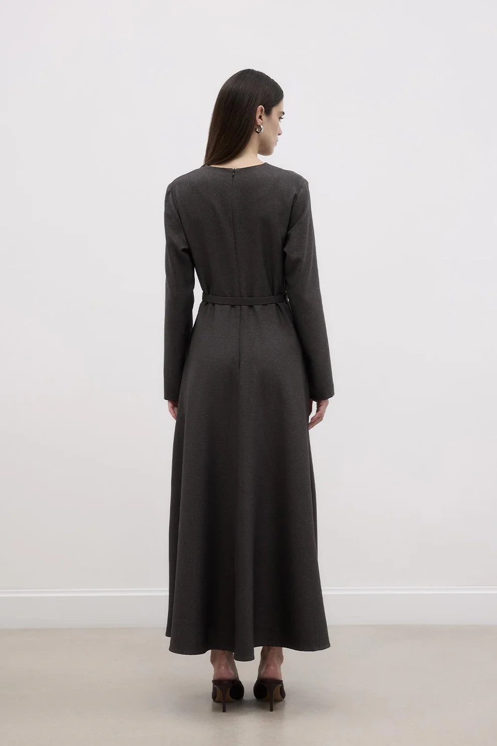 Arched Long Bell Dress Anthracite