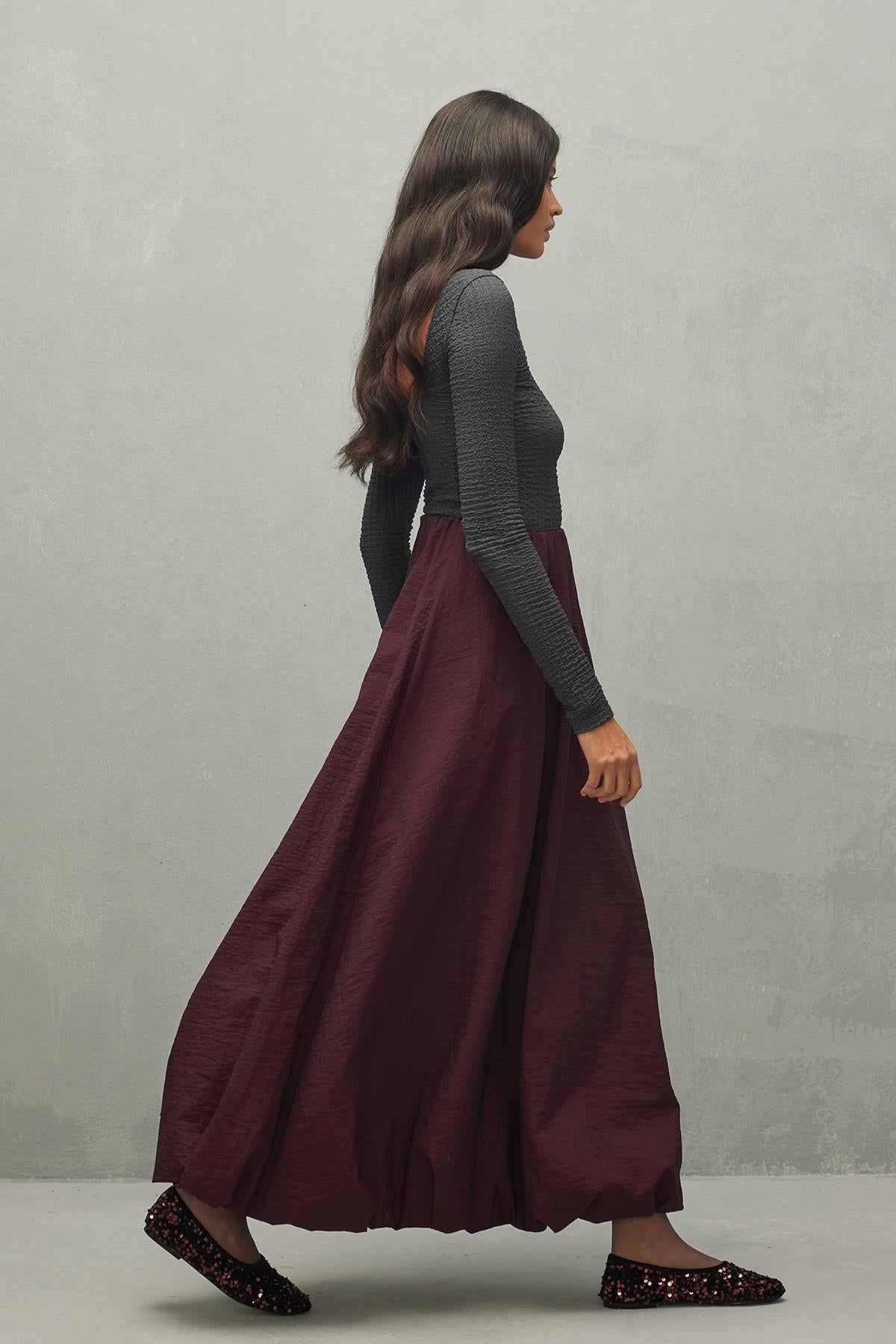 Balloon Skirt Burgundy