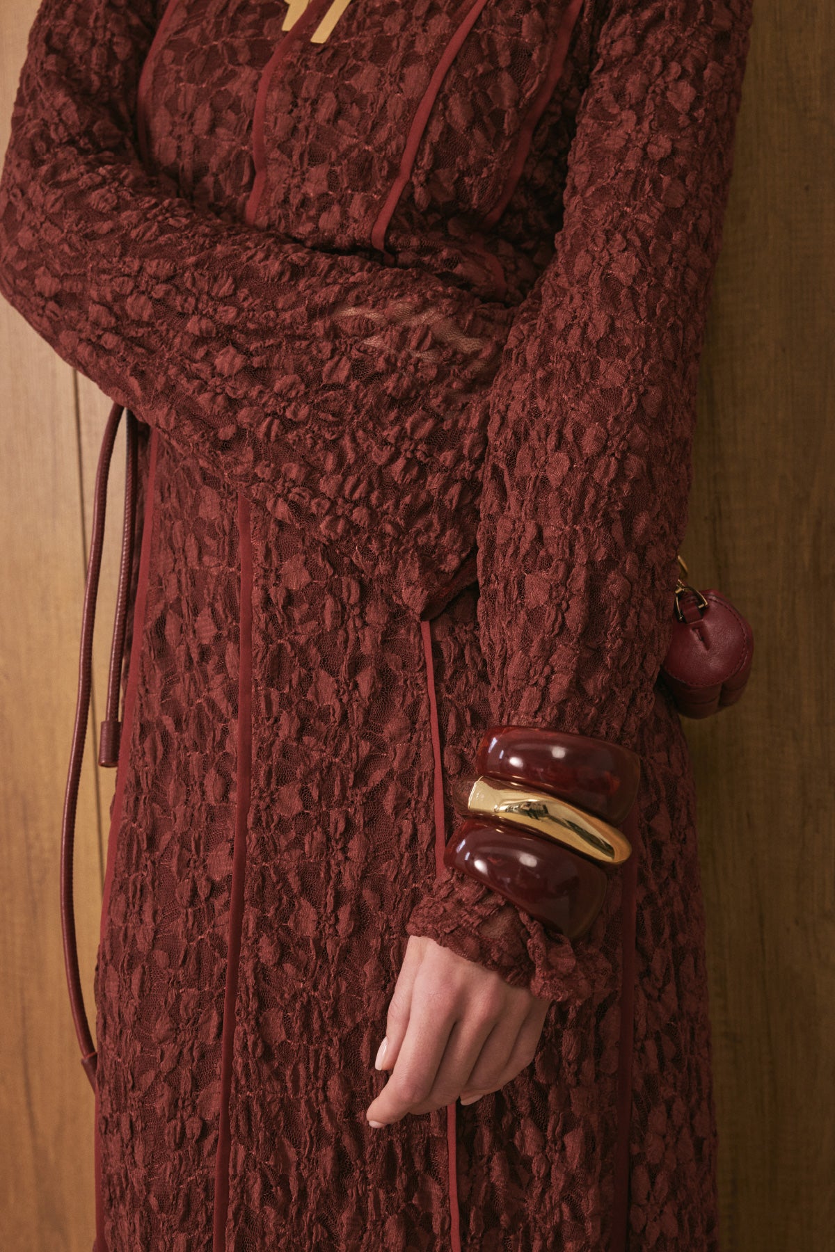 Premium Lace Dress - Burgundy