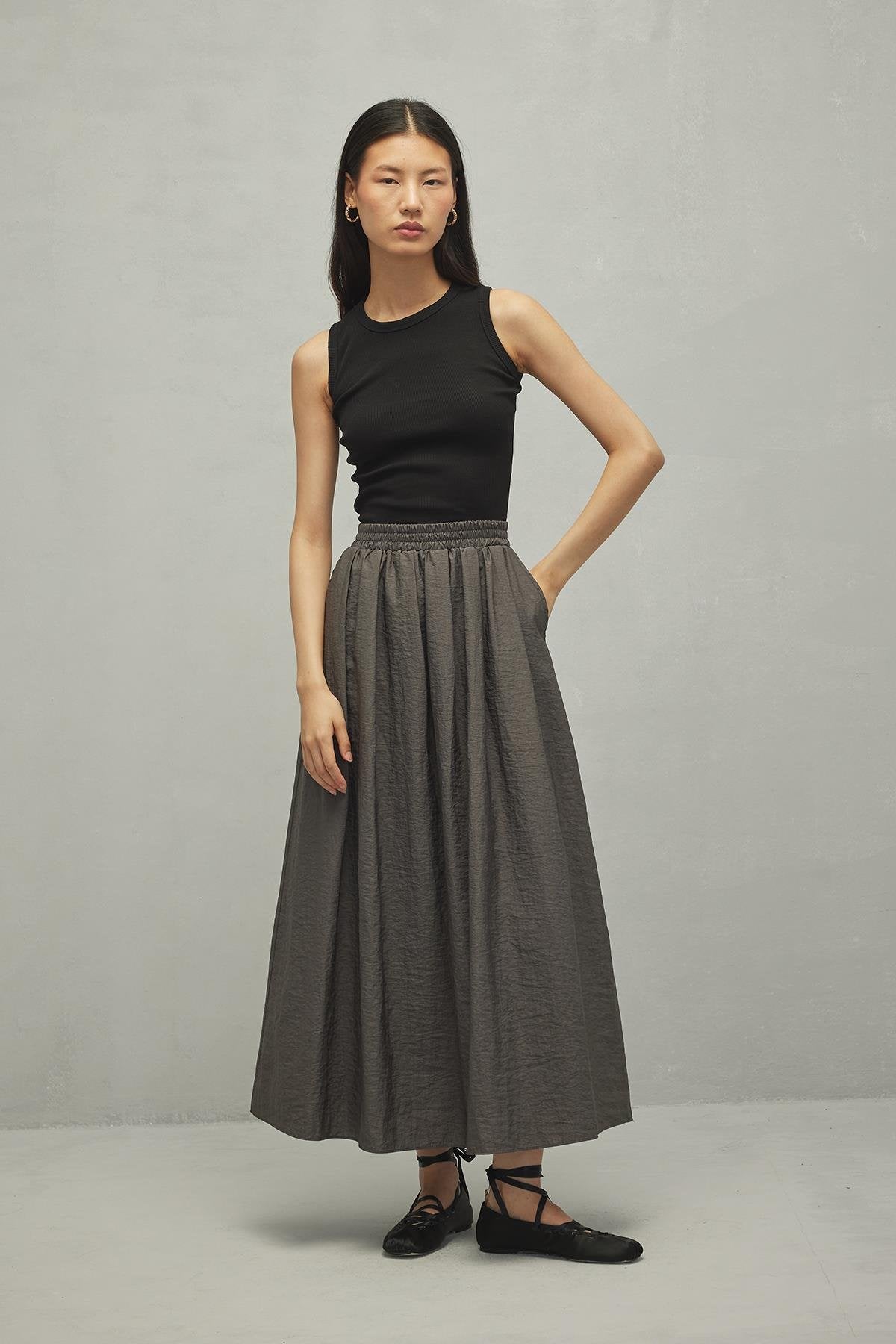 Gathered Skirt Anthracite