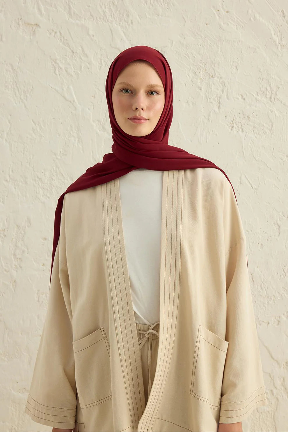 Daily Crepe Scarf Burgundy