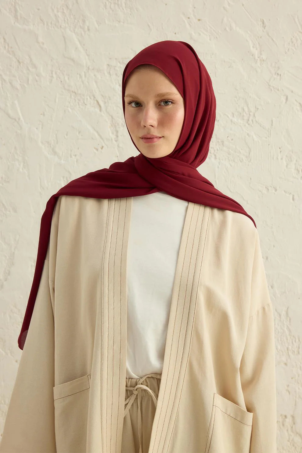 Daily Crepe Scarf Burgundy