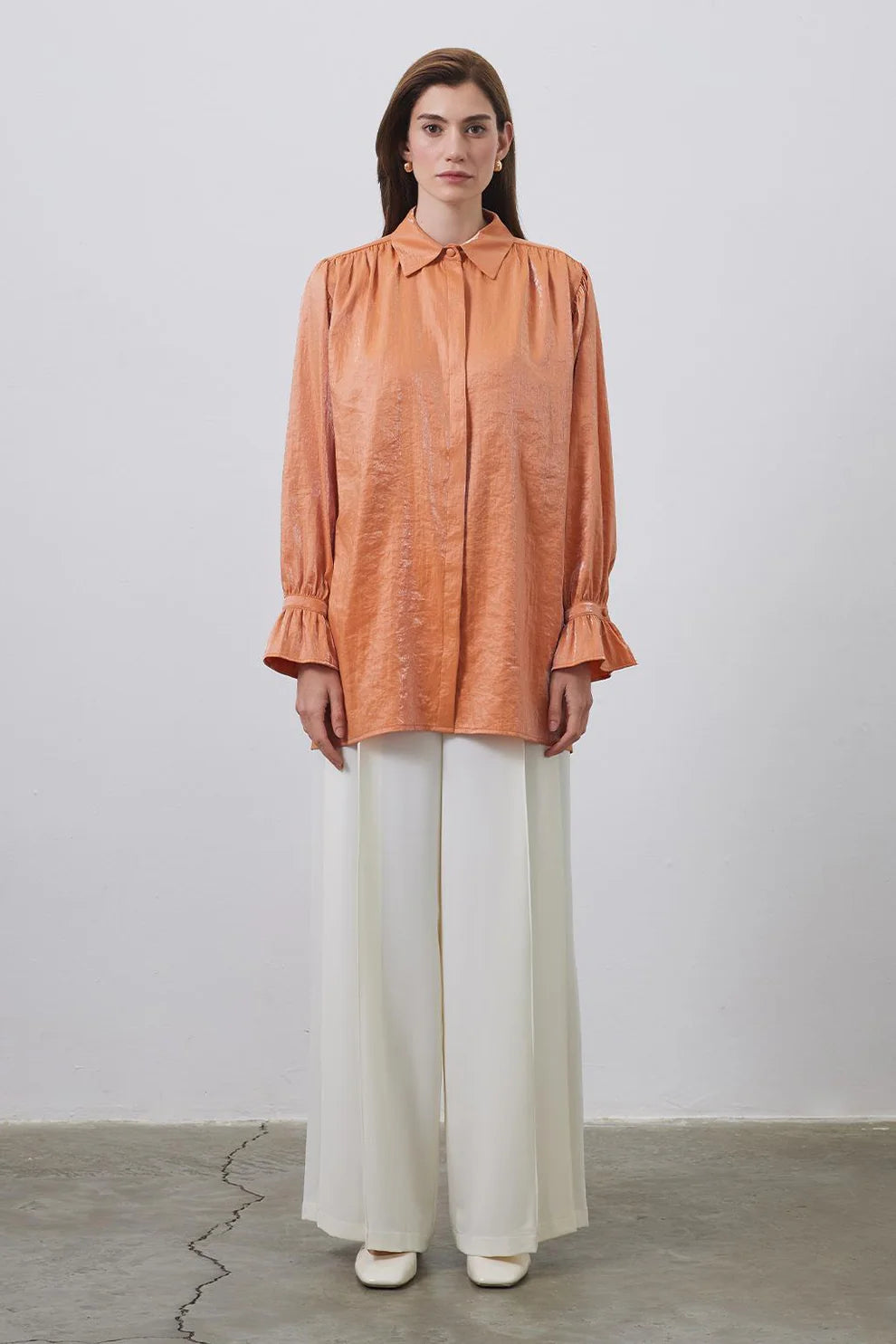 Eva Sleeve Detailed Shirt Apricot