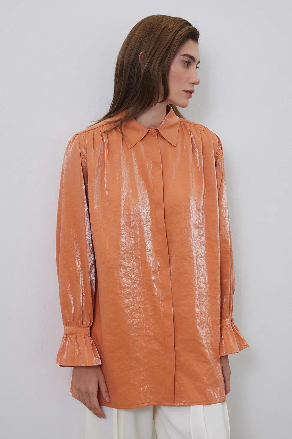 Eva Sleeve Detailed Shirt Apricot