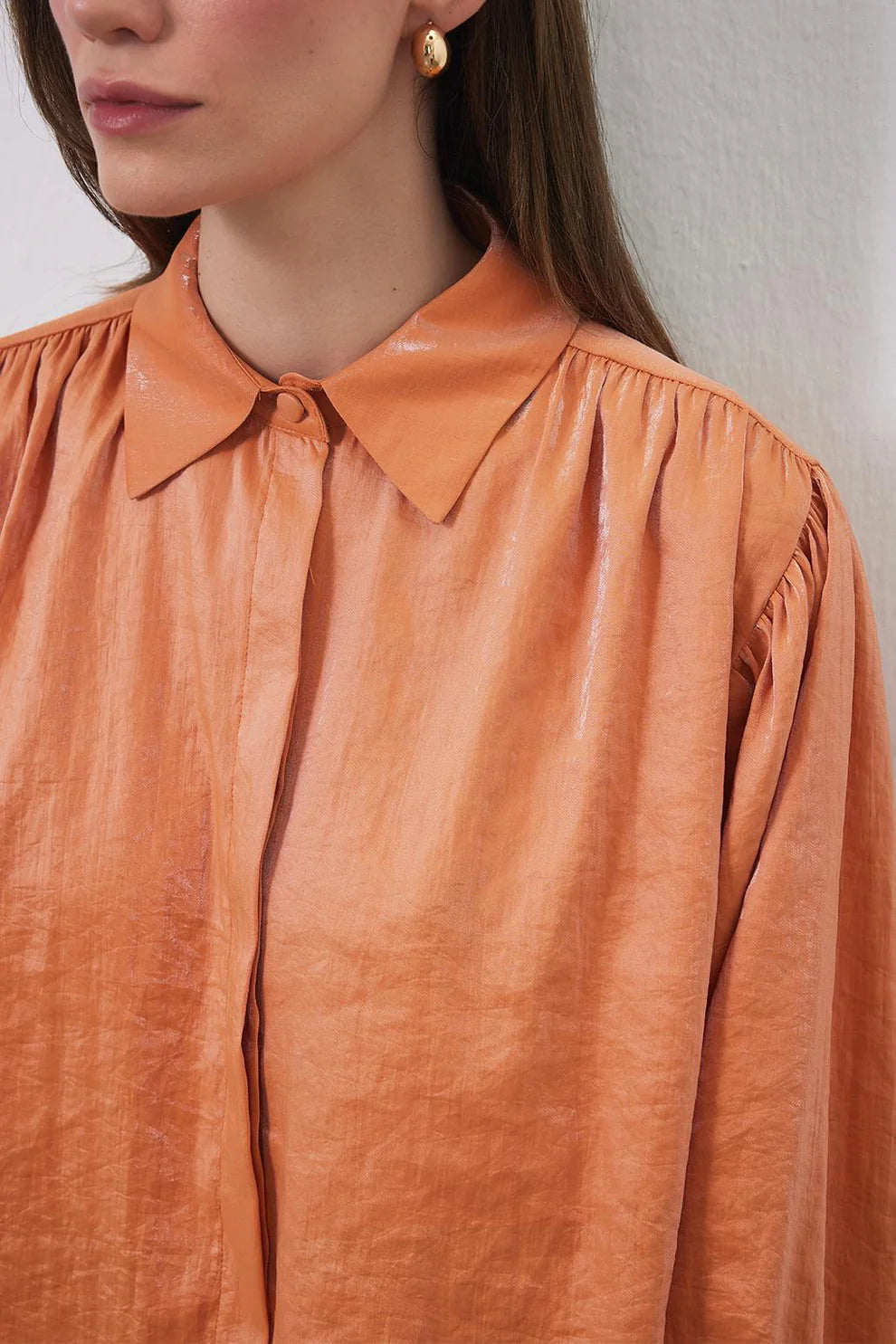 Eva Sleeve Detailed Shirt Apricot