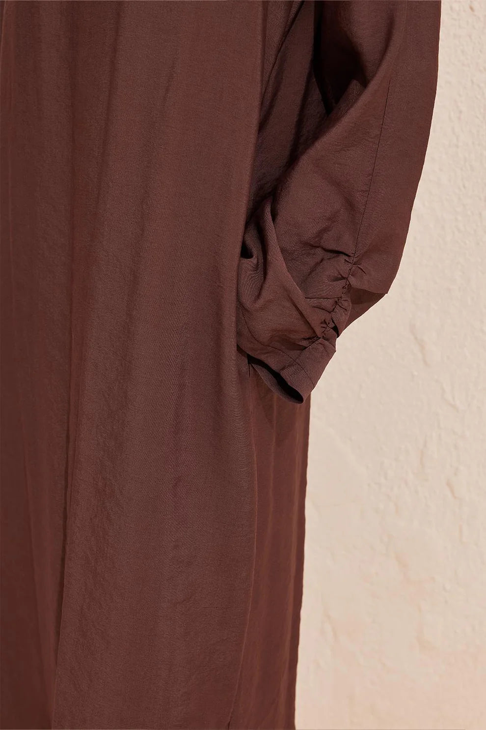 Sleeve Detail Modal Dress Chocolate